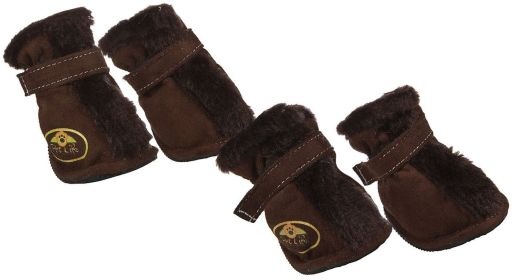 Fashion Plush Premium Fur-Comfort Suede Supportive Pet Shoes (size: large)